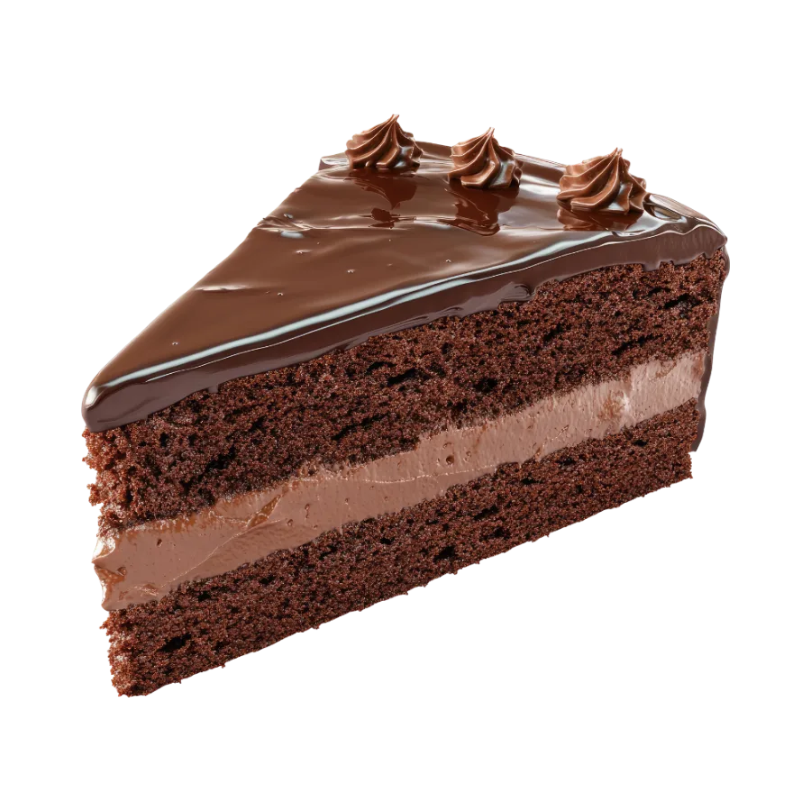 Porción de torta de chocolate